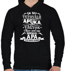 printfashion Tetováló apuka - Férfi kapucnis pulóver - Fekete (5105101)