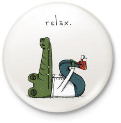 printfashion Relax - Kitűző, hűtőmágnes - Fehér (3082793)