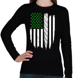 printfashion Füves zászló - Női hosszú ujjú póló - Fekete (1062299)