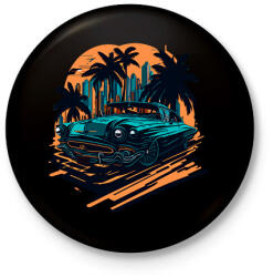 printfashion Classic car - Kitűző, hűtőmágnes - Fekete (13890204)