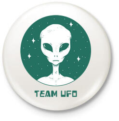 printfashion Team UFO - Kitűző, hűtőmágnes - Fehér (7335549)