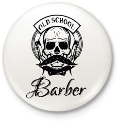 printfashion Old School Barber - Kitűző, hűtőmágnes - Fehér (3081909)