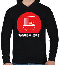 printfashion Ramen life - Férfi kapucnis pulóver - Fekete (13360475)