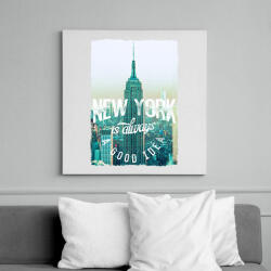 printfashion New York mindig jó ötlet - Vászonkép - Fehér (6620345)