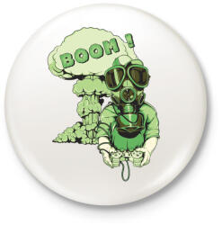 printfashion Boom - Kitűző, hűtőmágnes - Fehér (3073869)