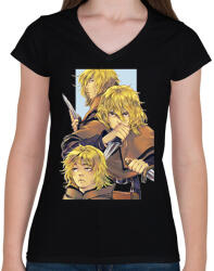 printfashion Thorfinn - Női V-nyakú póló - Fekete (14863422)