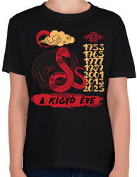 printfashion A kígyó éve - Gyerek póló - Fekete (7614442)
