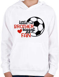 printfashion Little brother biggest fan - Gyerek kapucnis pulóver - Fehér (4951659)