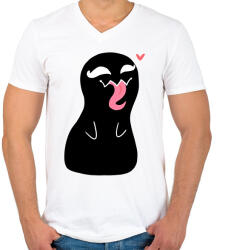 printfashion Venom - Férfi V-nyakú póló - Fehér (1358768)