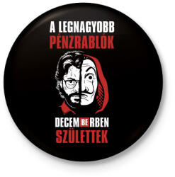 printfashion A legnagyobb pénzrablók decemberben születtek - Kitűző, hűtőmágnes - Fekete (4684852)