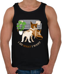 printfashion I Do What I want! - Azt csinálok, amit akarok! - Vicces kutyás póló minta - Férfi atléta - Fekete (12011323)