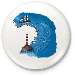 printfashion Világítótorony - Kitűző, hűtőmágnes - Fehér (3918128)