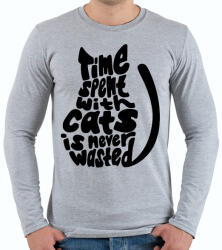 printfashion Cica gazdi - Férfi hosszú ujjú póló - Sport szürke (1794024)