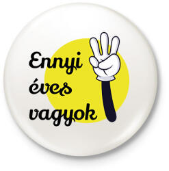 printfashion Ennyi éves vagyok - Számmal - Kitűző, hűtőmágnes - Fehér (6244032)