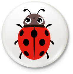 printfashion Katicabogár - Kitűző, hűtőmágnes - Fehér (16193415)