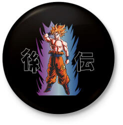 printfashion Goku - Kitűző, hűtőmágnes - Fekete (16528143)