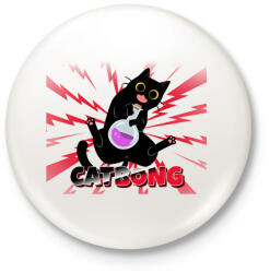 printfashion CATBONG - Kitűző, hűtőmágnes - Fehér (10132988)