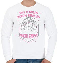 printfashion Haj rendben - Fodrász - Férfi pulóver - Fehér (7312846)