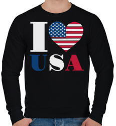 printfashion Szeretem az USA-t - Férfi pulóver - Fekete (4651899)