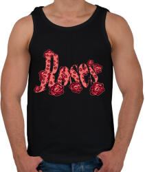 printfashion rózsák - Férfi atléta - Fekete (5727705)