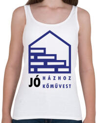 printfashion Jó házhoz - Jó kőművest - Női atléta - Fehér (6554242)
