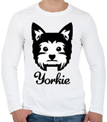 printfashion Yorkie - Férfi hosszú ujjú póló - Fehér (2581612)