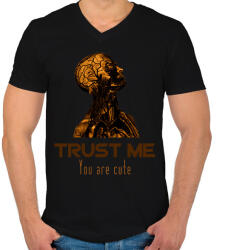 printfashion Trust me You are cute - Férfi V-nyakú póló - Fekete (16056514)