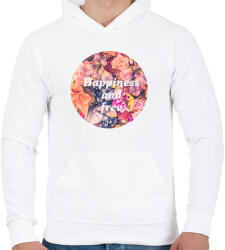 printfashion HAPPINESS - Férfi kapucnis pulóver - Fehér (282079)