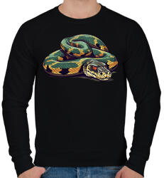 printfashion Zöld anakonda - Férfi pulóver - Fekete (13906713)