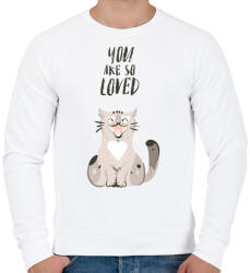 printfashion Kedvenc cicám - Férfi pulóver - Fehér (4789598)