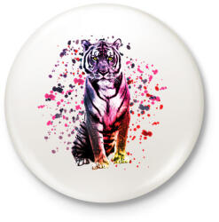 printfashion watercolor tigris - Kitűző, hűtőmágnes - Fehér (3080216)