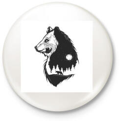 printfashion Medve 03 - Kitűző, hűtőmágnes - Fehér (4925125)