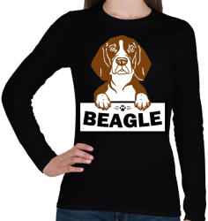 printfashion Beagle kutya - Női hosszú ujjú póló - Fekete (5038445)