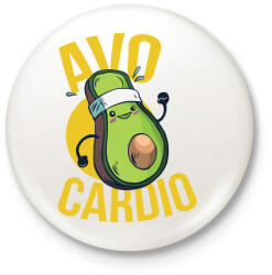 printfashion Avocardio - Kitűző, hűtőmágnes - Fehér (4884903)