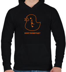 printfashion Hogy mondtad - Férfi kapucnis pulóver - Fekete (10484381)