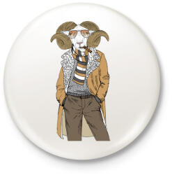 printfashion Fashion Goat - Kitűző, hűtőmágnes - Fehér (3079111)