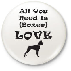 printfashion Boxer Love - Kitűző, hűtőmágnes - Fehér (3077119)