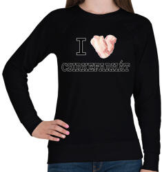 printfashion I love Csirkefarhát - Női pulóver - Fekete (11565465)