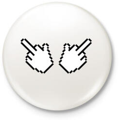 printfashion Double Fuck - Kitűző, hűtőmágnes - Fehér (3077255)