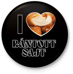 printfashion I love Rántott sajt - Kitűző, hűtőmágnes - Fekete (11003832)