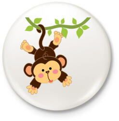 printfashion Majom - Kitűző, hűtőmágnes - Fehér (4394947)