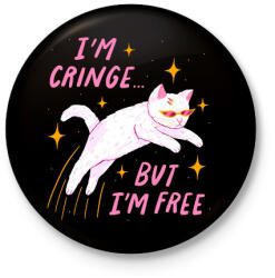 printfashion I'm cringe. . . - Kitűző, hűtőmágnes - Fekete (15998196)