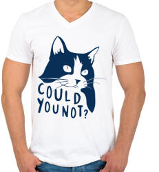 printfashion Could u not - Férfi V-nyakú póló - Fehér (984617)