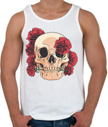 printfashion Koponya rózsákkal - Férfi atléta - Fehér (13239163)