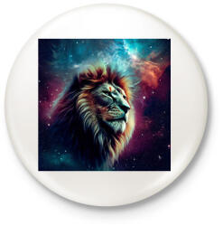 printfashion Oroszlán a galaxisban - Kitűző, hűtőmágnes - Fehér (13374966)