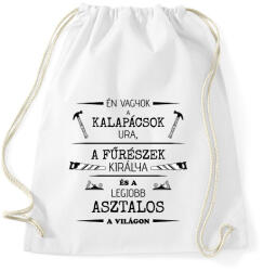printfashion Én vagyok a kalapácsok ura - Asztalos minta - Sportzsák, Tornazsák - Fehér (6561338)