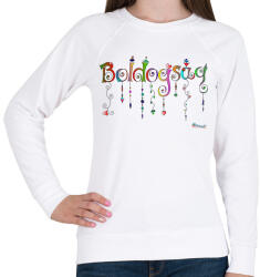 printfashion Boldogság - Női pulóver - Fehér (522971)