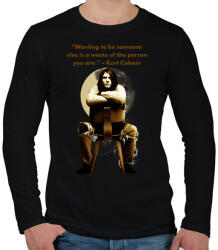 printfashion kurt cobain quotes - Férfi hosszú ujjú póló - Fekete (4694728)