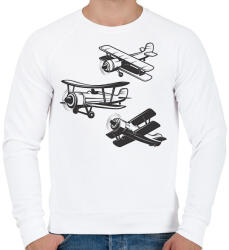printfashion repülőgép - Férfi pulóver - Fehér (16146816)