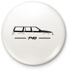 printfashion Volvo 740 (4) - Kitűző, hűtőmágnes - Fehér (14469537)